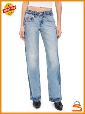 Low Rise Wide Leg 100% Cotton Jeans